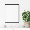 Frame interior mock up . Wall art. Scandinavian interior. 3d rendering, 3d illustration