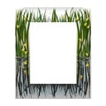 Frame with lake flowers Royalty Free Stock Photo