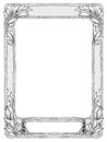 Frame with laurel for portrait, black isolated