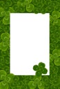 Frame leaves clover trefoil shamrock pattern Royalty Free Stock Photo