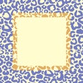 Frame leopard print. Hand drawn illustration blue print. template for design