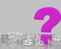 Frame letters with question mark on clean board as an idea for a school banner for your social media on gray background Royalty Free Stock Photo