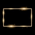 Frame with light effects, golden color