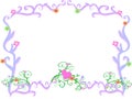 Frame of Light Purple Swirls and Flowers Royalty Free Stock Photo