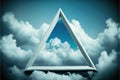 Frame made with covered white cloud in the sky in triangle shape. Royalty Free Stock Photo