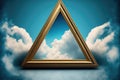 Frame made with covered white cloud in the sky in triangle shape. Royalty Free Stock Photo