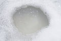 Frame made of detergent foam bubble. Royalty Free Stock Photo