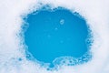 Frame made of detergent foam bubble. Royalty Free Stock Photo