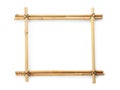 Frame made of dry bamboo sticks on white background Royalty Free Stock Photo