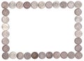 Frame made of Dutch guilder coins Royalty Free Stock Photo