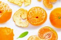 Frame made of fresh orange citrus fruit isolated on white background Royalty Free Stock Photo