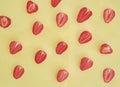 Frame made of fresh ripe strawberry on color background Royalty Free Stock Photo