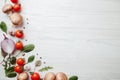 Frame made of fresh vegetables on white background Royalty Free Stock Photo