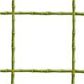 Frame made of green bamboo sticks bounded with rope Royalty Free Stock Photo