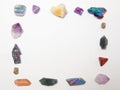 Frame made from healing crystals Royalty Free Stock Photo