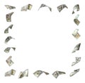 Frame made of money on white background Royalty Free Stock Photo