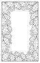 Frame made of oak leaves. Black and white contour abstract illustration Royalty Free Stock Photo