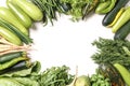 Frame made of various fresh vegetables on white background Royalty Free Stock Photo