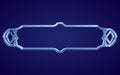 Frame medieval game ui. Empty rectangle frame in old style, interface element. Metallic banner or decorative border