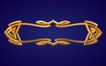 Frame medieval game ui. Empty rectangle frame in old style, interface element. Metallic banner or decorative border