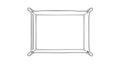 Frame minimal line art border with rounded corners and double outline, empty horizontal template Royalty Free Stock Photo