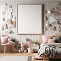 Frame Mockup Enhancing Scandinavian Decor Generative ai for illustrations Royalty Free Stock Photo