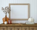 Frame mockup. Fall decor. 3d render