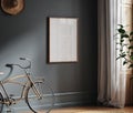 Frame mockup in vintage hallway interior background