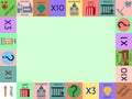 Frame of monopoly board game ,Funny frame for children vector illustration. Royalty Free Stock Photo