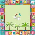 Frame of monopoly board game ,Funny frame for children , Vector illustrations. Royalty Free Stock Photo