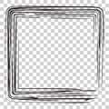 Vector Hand Draw Sketch Square Frame from Multiple Black thick mark for your element design, at transparent effect background