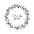 Frame naturel flora. Wreath branch line elegant Royalty Free Stock Photo