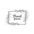 Frame naturel flora. Wreath branch line elegant. Royalty Free Stock Photo