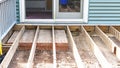 Frame of a new deck being constructed on back of house Royalty Free Stock Photo