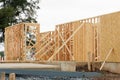 frame for a new plywood house Royalty Free Stock Photo