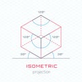 Frame Object in Axonometric Perspective - Isometric Grid Template Royalty Free Stock Photo