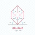 Frame Object in Axonometric Perspective - Oblique Grid Template