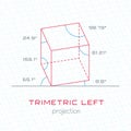 Frame Object in Axonometric Perspective - Trimetric Left Grid Te