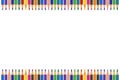 Frame of colored pencils in line up and down Royalty Free Stock Photo