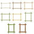 Frame of old bamboo sticks. Royalty Free Stock Photo