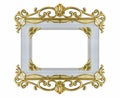 Frame old design stucco vintage isolated white bakcground.