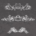 Frame oval vintage baroque flowers set Royalty Free Stock Photo