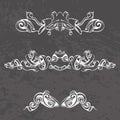 Frame oval vintage baroque flowers set