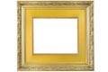Frame for paintings, photographs and mirrors in rich gold decor. Royalty Free Stock Photo