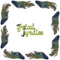 Frame from palm leaves with place for your text