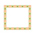 Cartoon decorative border frame. Blank empty border with pear and persimmon decoration.