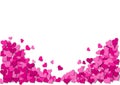 Frame of pink hearts on a white background Royalty Free Stock Photo