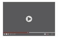 The frame of the playing video player. Playback control buttons. Vector user interface layout Royalty Free Stock Photo