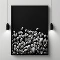 Frame poster mockup in home interior, ebony lightning and diamond pebbles AI Generaion