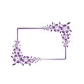 Frame purple rectangular with flowers